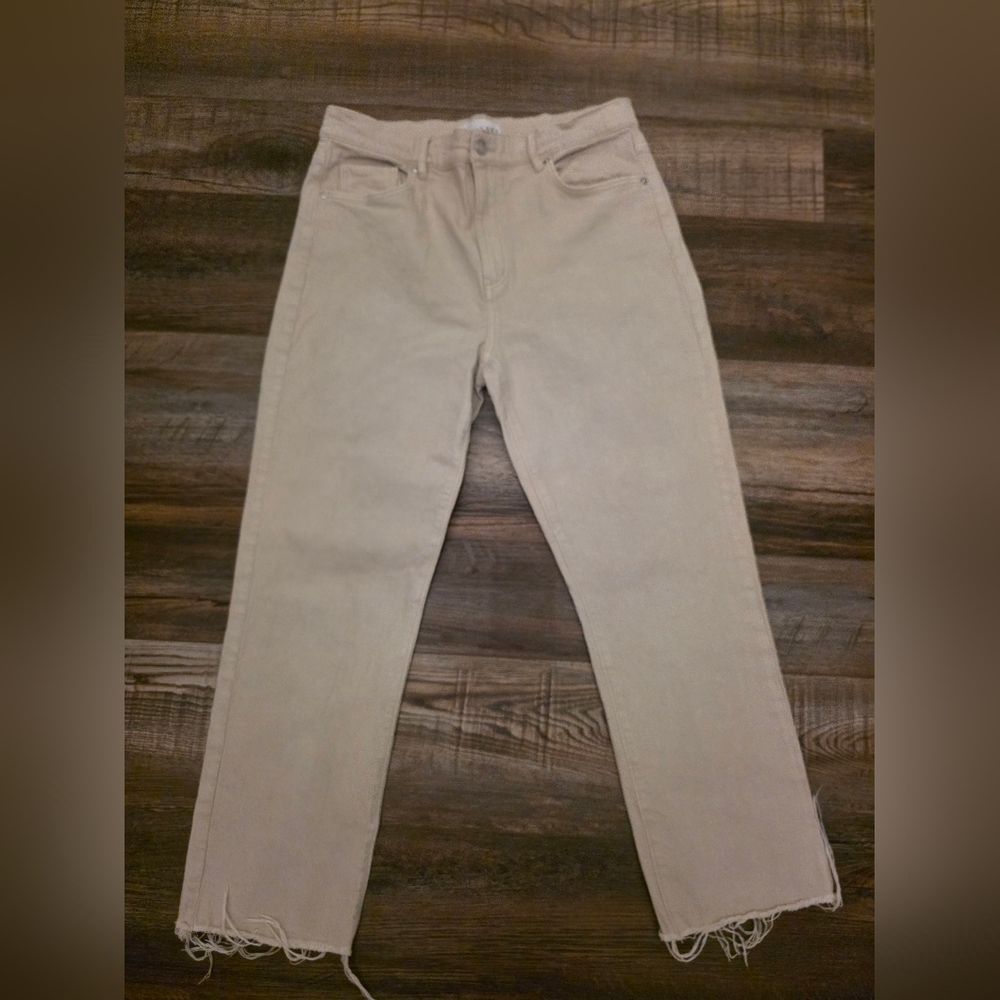 Loft Chic Tan Cropped Jeans for Women
